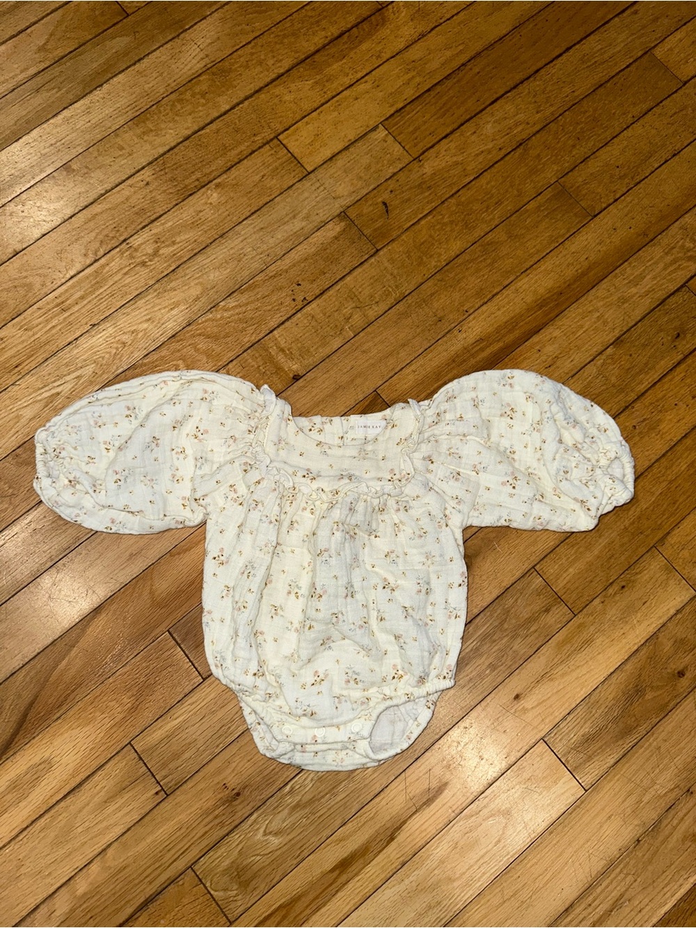 Baby Girl’s Jamie Kay long sleeve floral onesie organic cotton ruffle